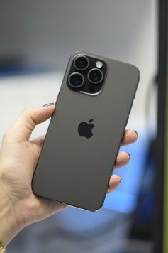 (б/у) iPhone 15 Pro Max 512GB Black Titanium eSIM (Хороший, 100, Замінений) 15PM-1T-BTI-E-Z-100-Z фото
